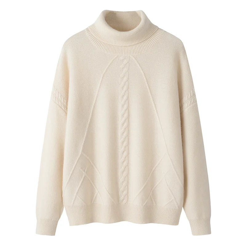 Cashmere crew-neck sweater — Beige