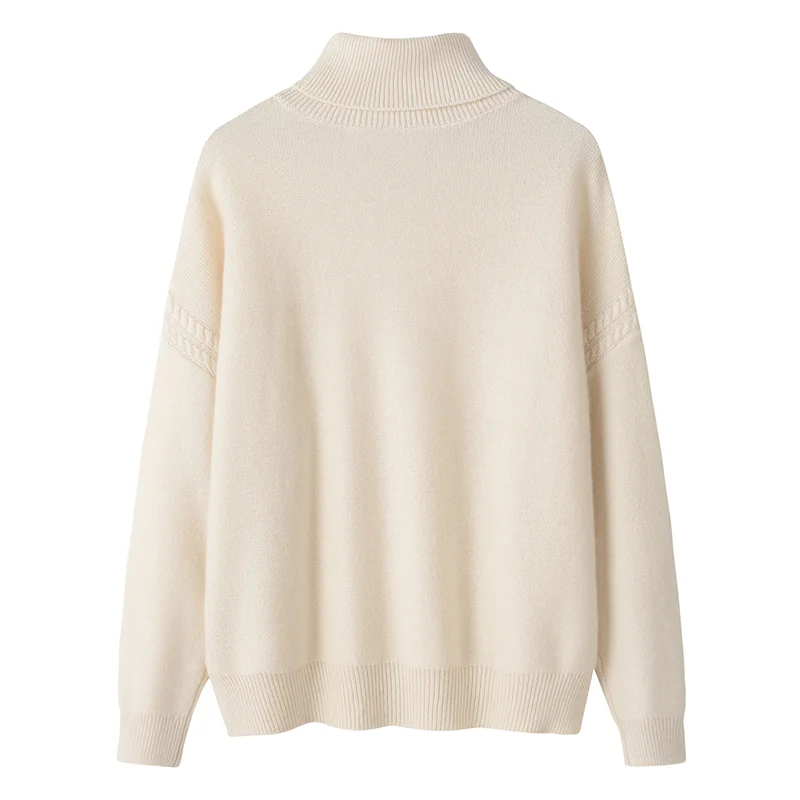 100% Cashmere, Cashmere crew-neck sweater — Beige, 14–15.5µm, Cashmere Garment / Women — detail view 2