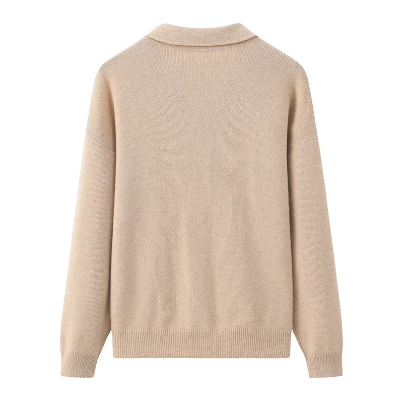 100% Cashmere, Cashmere crew-neck sweater — White, 14–15.5µm, Cashmere Garment / Women — detail view 2