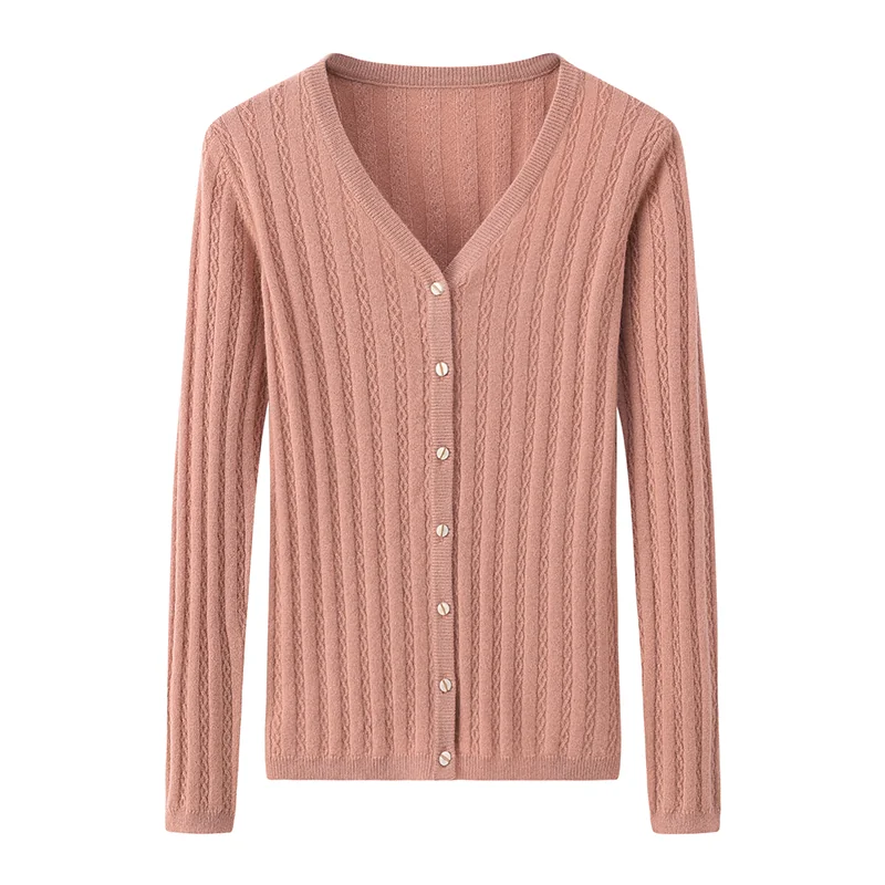 Cashmere button-front cardigan — White