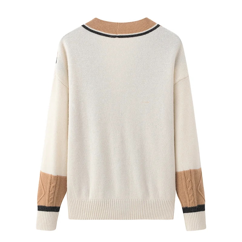 100% Cashmere, Cashmere button-front cardigan — Black Colour-block, 14–15.5µm, Cashmere Garment / Women — detail view 2