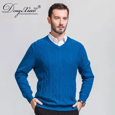 Fashion Cable Pullover Cashmere Sweater Knitted Men