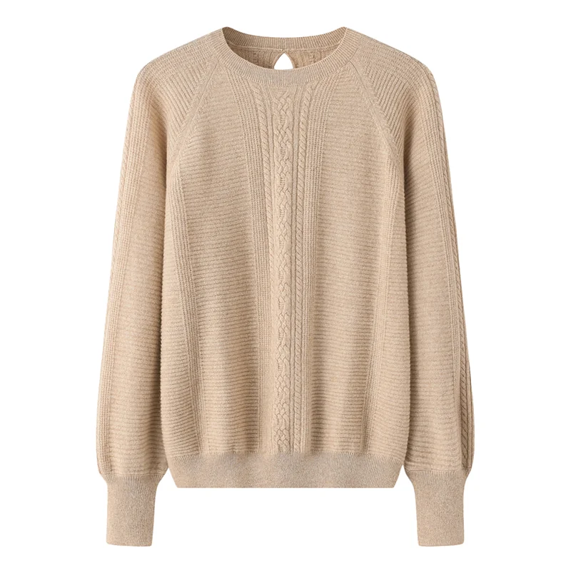 Cashmere crew-neck sweater — Camel