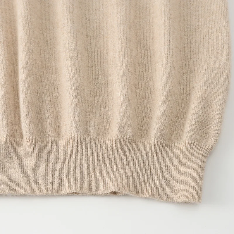 100% Cashmere, Cashmere crew-neck sweater — Grey Colour-block, 14–15.5µm, Cashmere Garment / Women — detail view 4