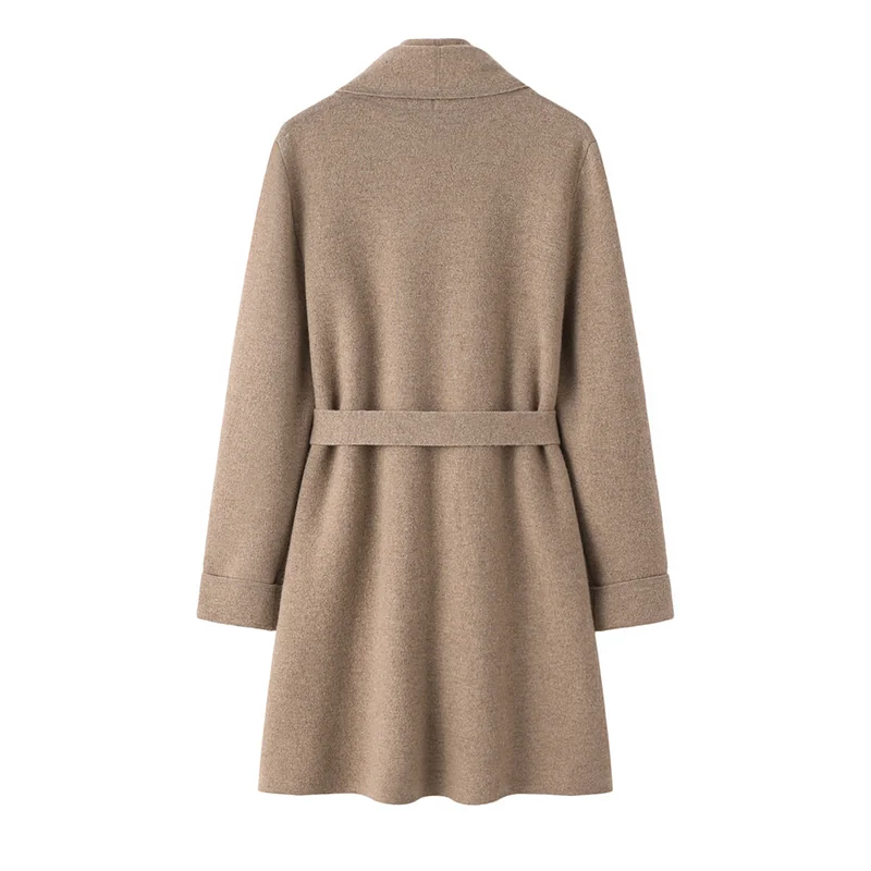 100% Cashmere, Cashmere crew-neck sweater — Grey Tie-waist, 14–15.5µm, Cashmere Garment / Women — detail view 2