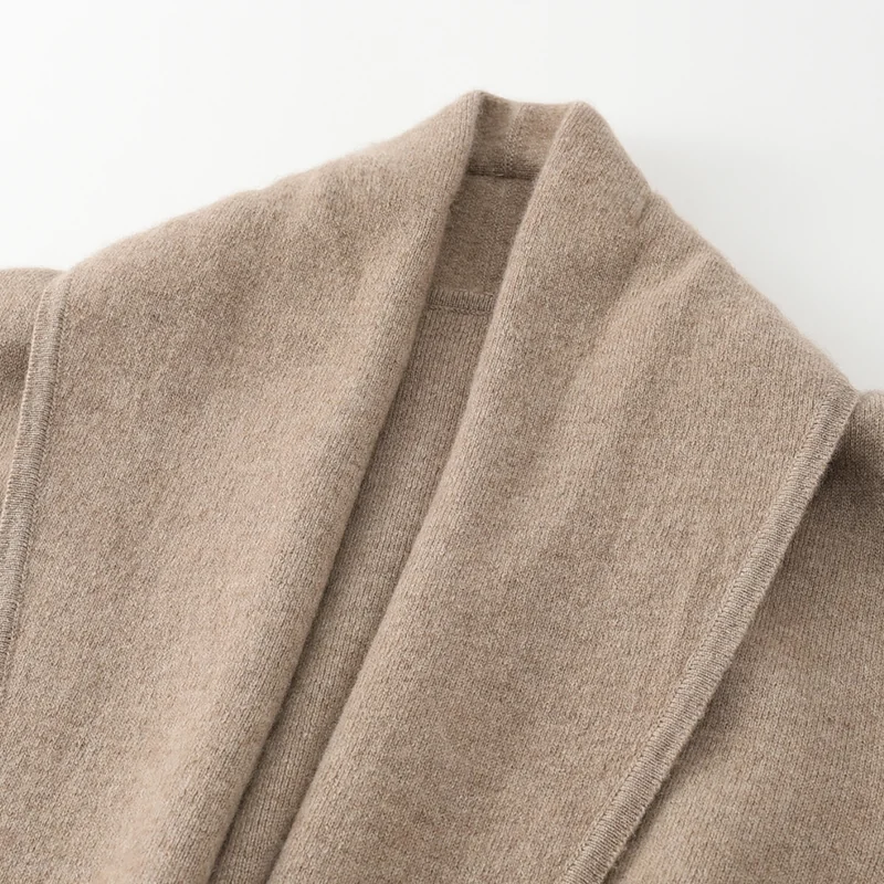 100% Cashmere, Cashmere crew-neck sweater — Grey Tie-waist, 14–15.5µm, Cashmere Garment / Women — detail view 8