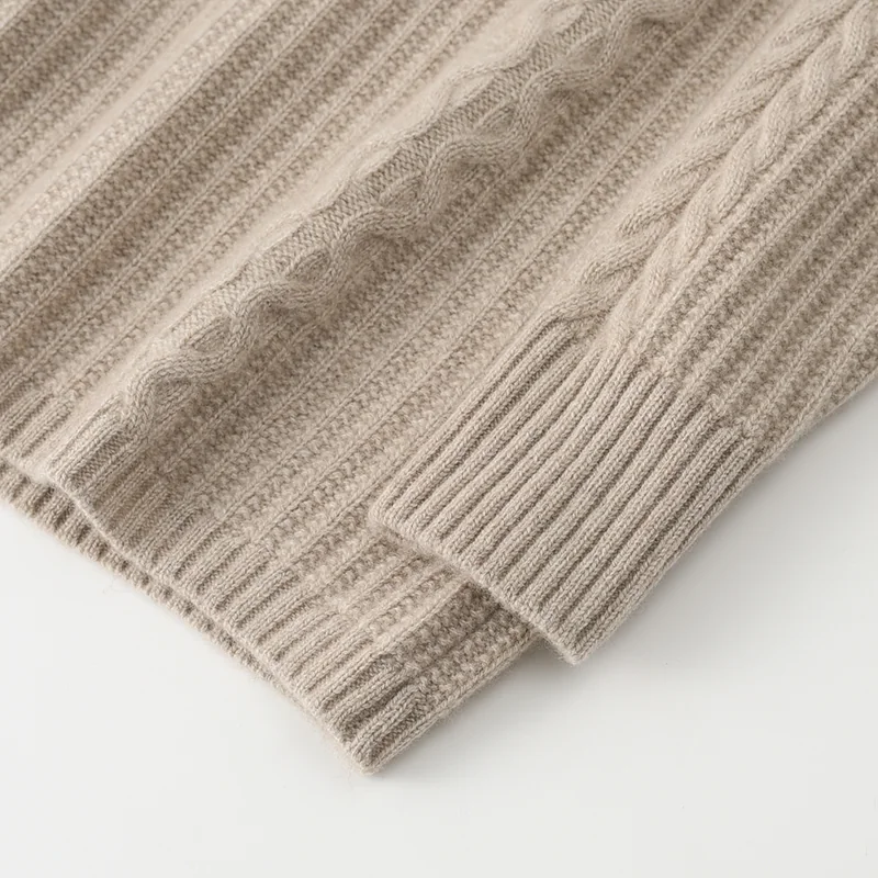 100% Cashmere, Cashmere crew-neck sweater — White, 14–15.5µm, Cashmere Garment / Women — detail view 7