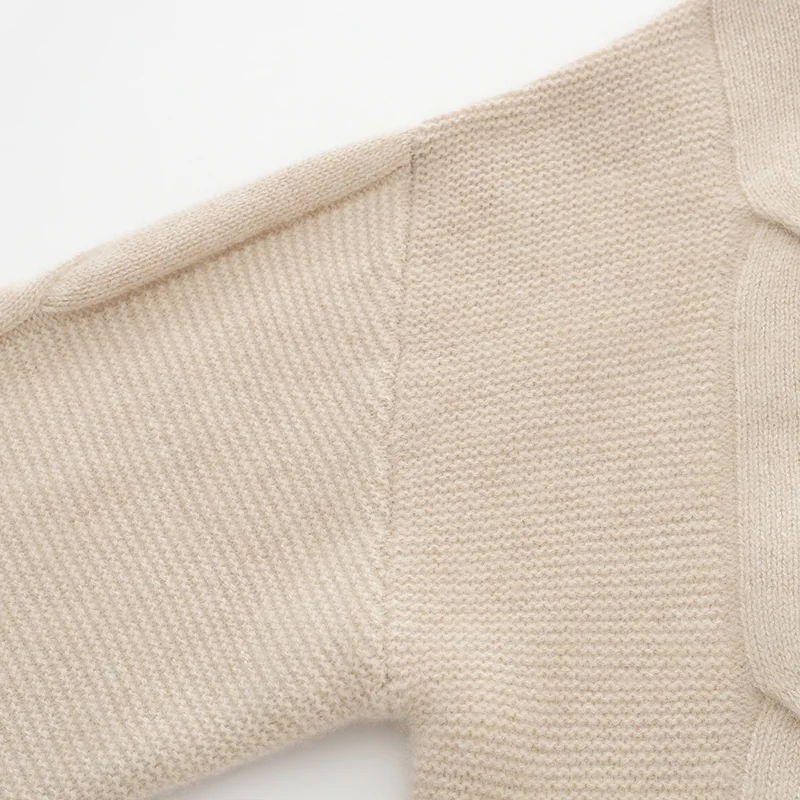 100% Cashmere, Cashmere crew-neck sweater — Camel, 14–15.5µm, Cashmere Garment / Women — detail view 6