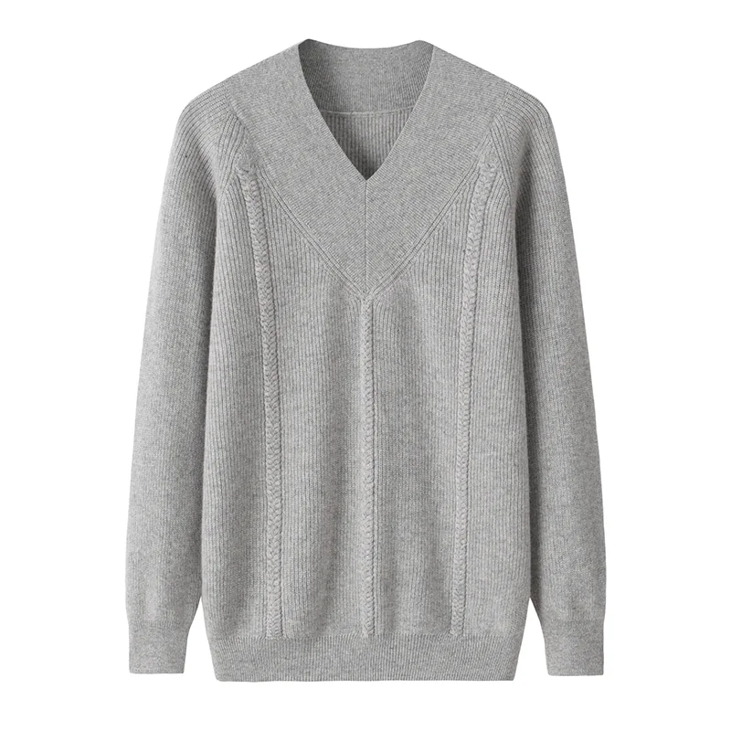 Cashmere V-neck sweater — Camel