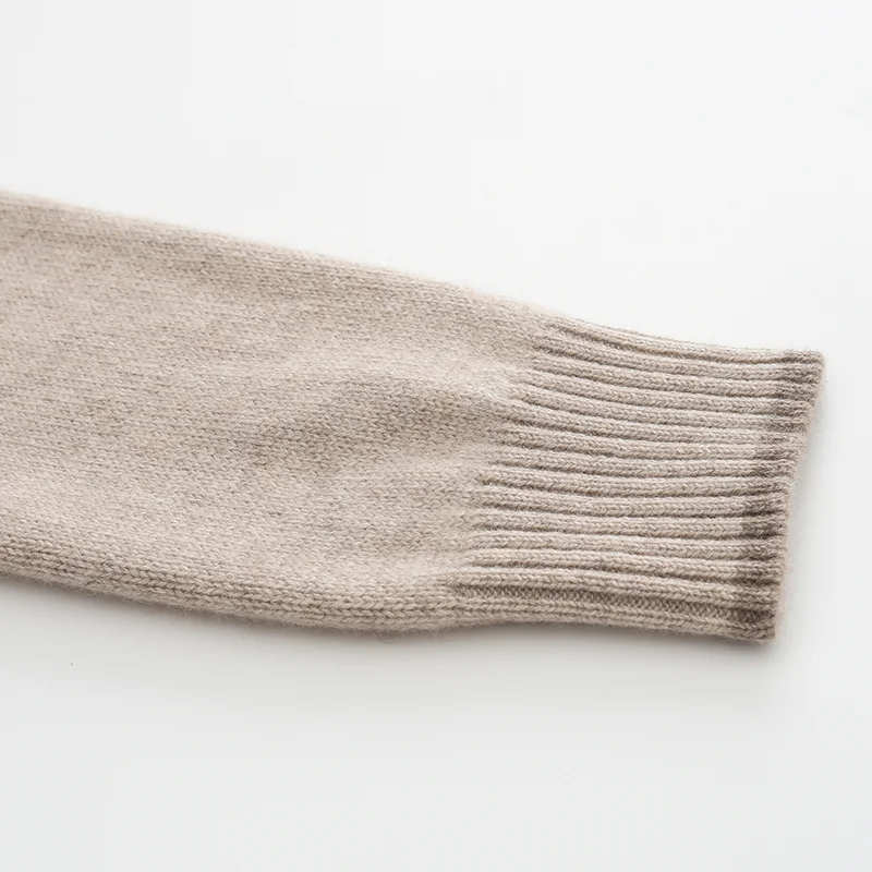 100% Cashmere, Cashmere button-front cardigan — Camel, 14–15.5µm, Cashmere Garment / Women — detail view 5