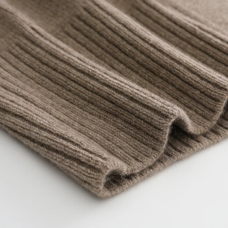 100% Cashmere, Cashmere button-front cardigan — Grey Long cardigan, 14–15.5µm, Cashmere Garment / Women — detail view 4