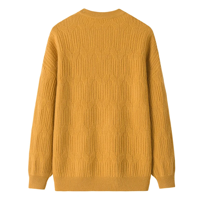 100% Cashmere, Cashmere crew-neck sweater — Camel, 14–15.5µm, Cashmere Garment / Women — detail view 2