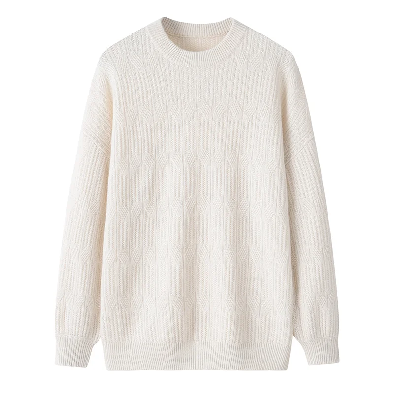 100% Cashmere, Cashmere crew-neck sweater — Camel, 14–15.5µm, Cashmere Garment / Women — detail view 4