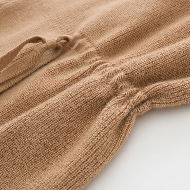 100% Cashmere, Cashmere sleeveless vest — Grey Long vest, 14–15.5µm, Cashmere Garment / Women — detail view 4