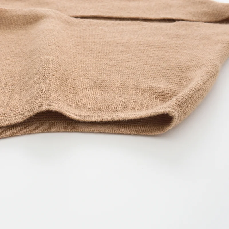 100% Cashmere, Cashmere sleeveless vest — Grey Long vest, 14–15.5µm, Cashmere Garment / Women — detail view 7