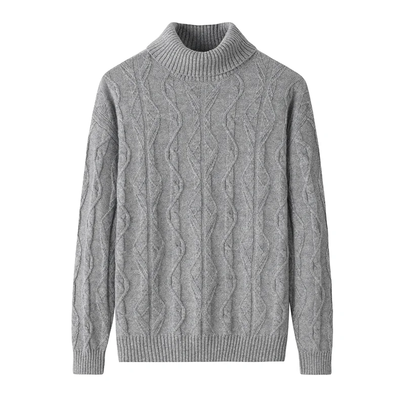 100% Cashmere, Cashmere crew-neck sweater — Grey, 14–15.5µm, Cashmere Garment / Women — detail view 3