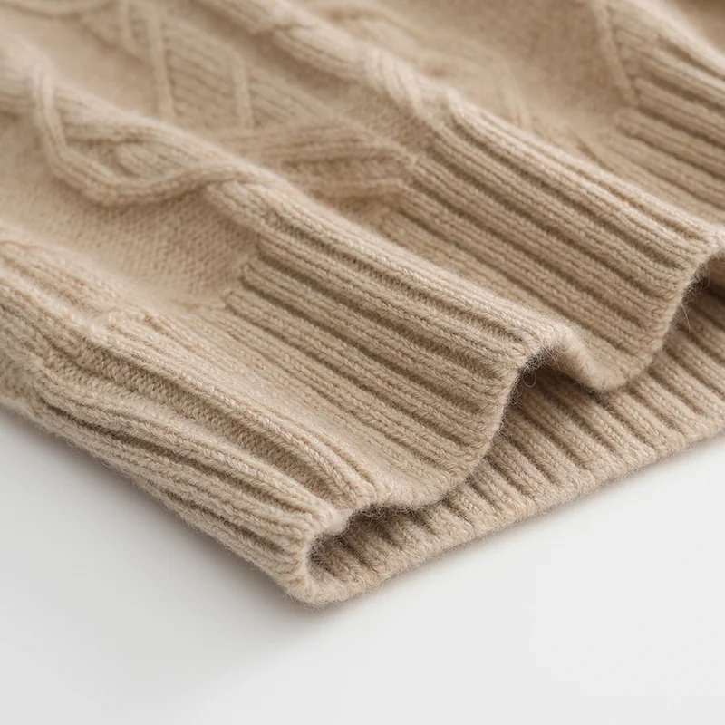 100% Cashmere, Cashmere crew-neck sweater — Grey, 14–15.5µm, Cashmere Garment / Women — detail view 5
