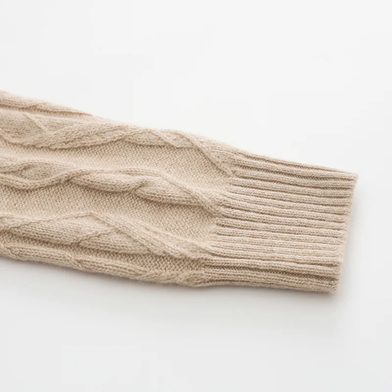 100% Cashmere, Cashmere crew-neck sweater — Grey, 14–15.5µm, Cashmere Garment / Women — detail view 6