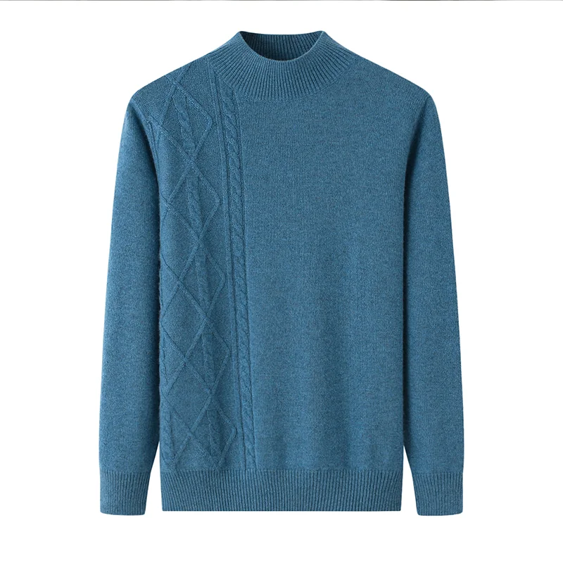 Cashmere crew-neck sweater — Beige Deep V