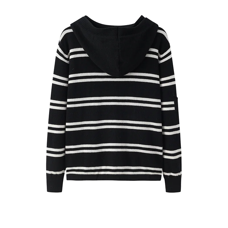 100% Cashmere, Cashmere knit skirt — Striped skirt, 14–15.5µm, Cashmere Garment / Women — detail view 2
