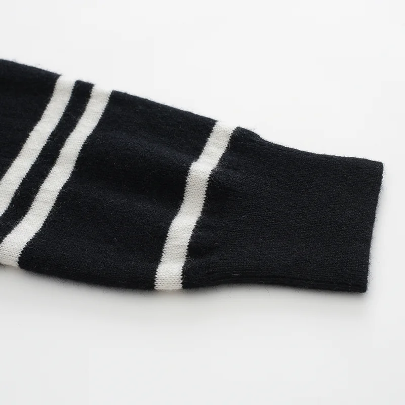 100% Cashmere, Cashmere knit skirt — Striped skirt, 14–15.5µm, Cashmere Garment / Women — detail view 4