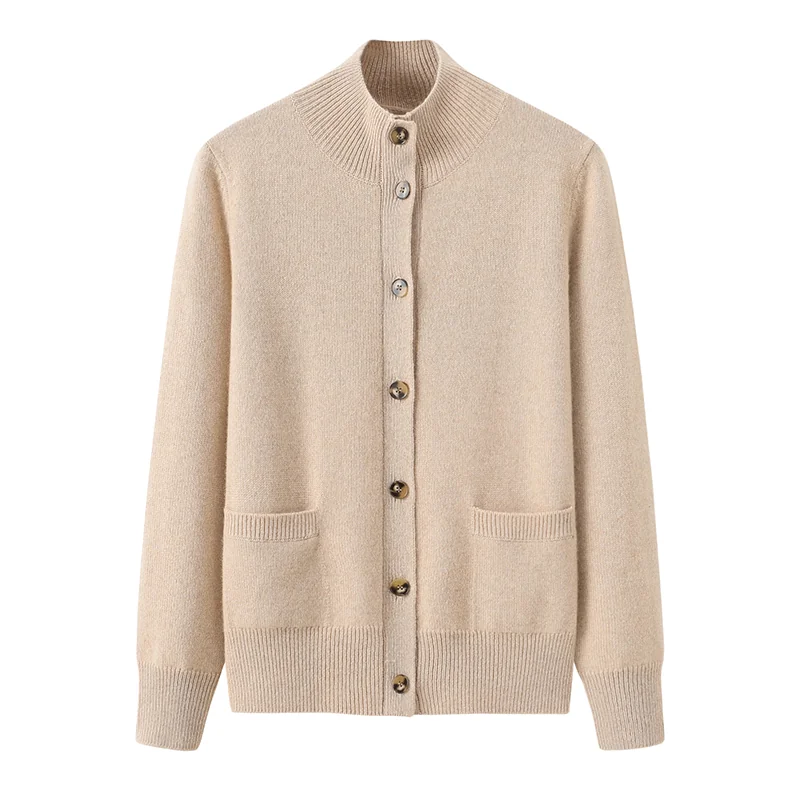 Cashmere button-front cardigan — Orange