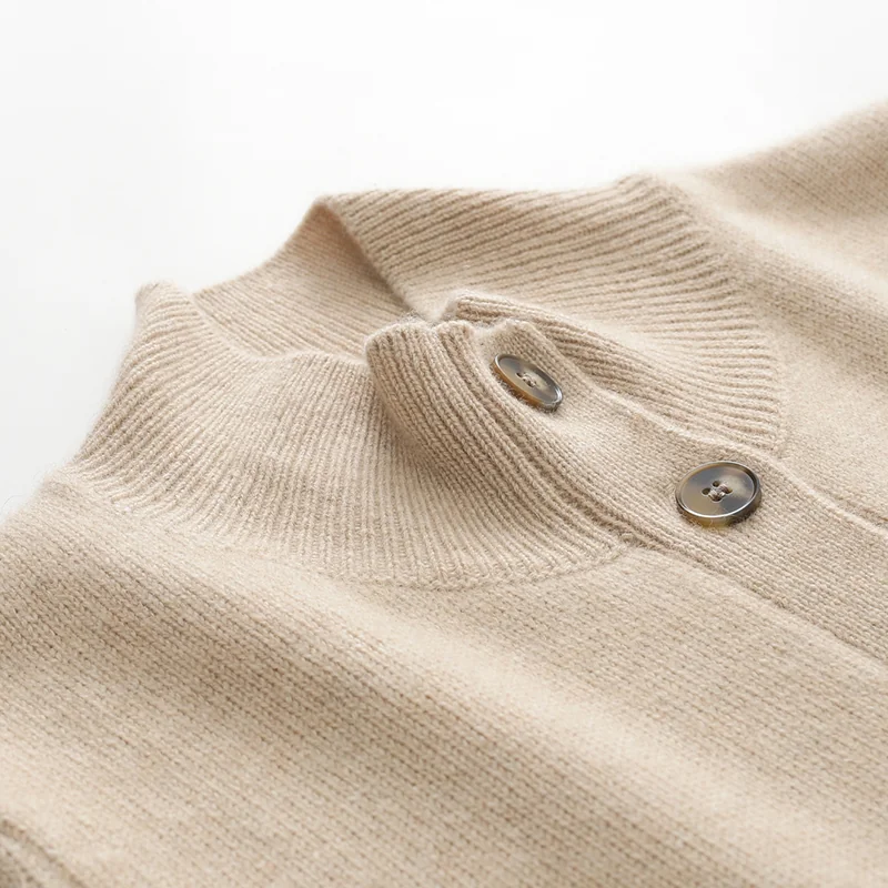 100% Cashmere, Cashmere button-front cardigan — Orange, 14–15.5µm, Cashmere Garment / Women — detail view 9