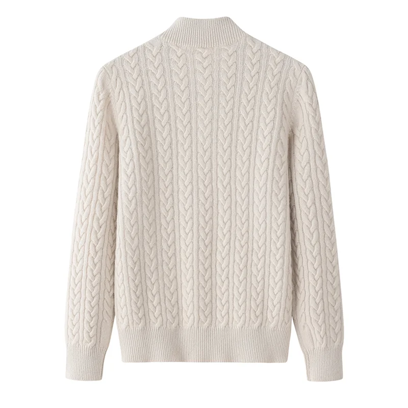 100% Cashmere, Cashmere button-front cardigan — Green, 14–15.5µm, Cashmere Garment / Women — detail view 2