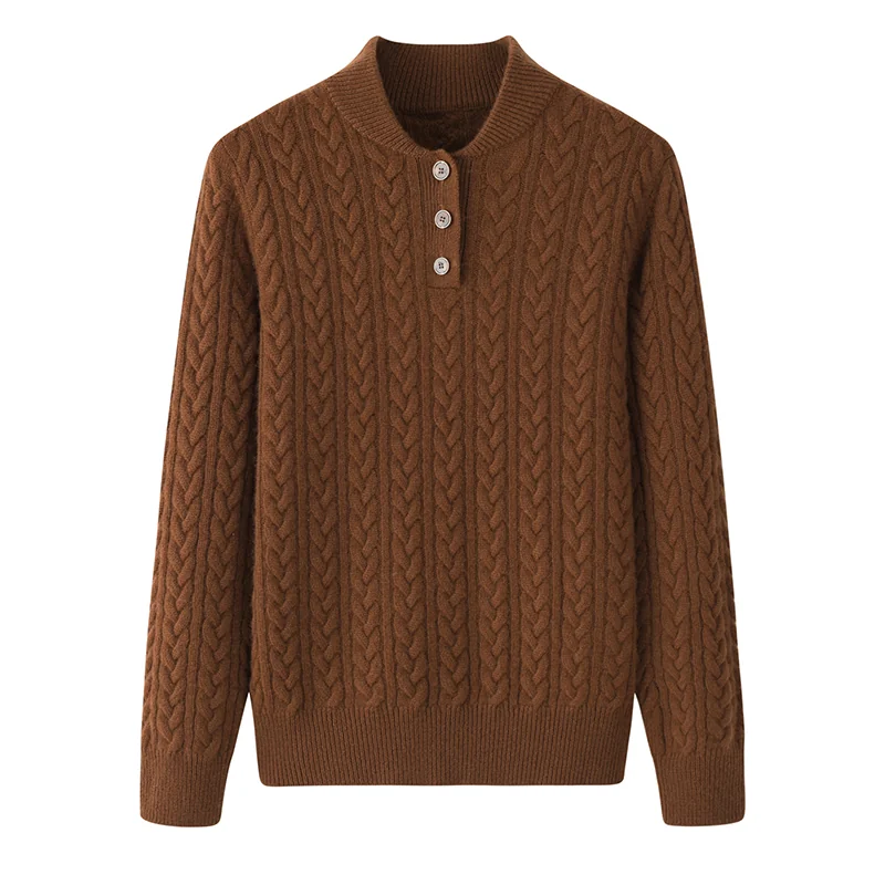 100% Cashmere, Cashmere button-front cardigan — Green, 14–15.5µm, Cashmere Garment / Women — detail view 4
