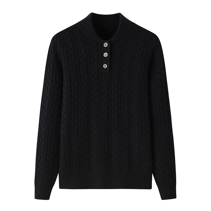 100% Cashmere, Cashmere button-front cardigan — Green, 14–15.5µm, Cashmere Garment / Women — detail view 6