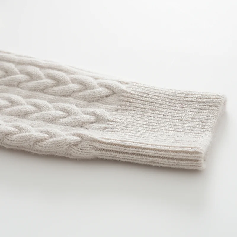 100% Cashmere, Cashmere button-front cardigan — Green, 14–15.5µm, Cashmere Garment / Women — detail view 8