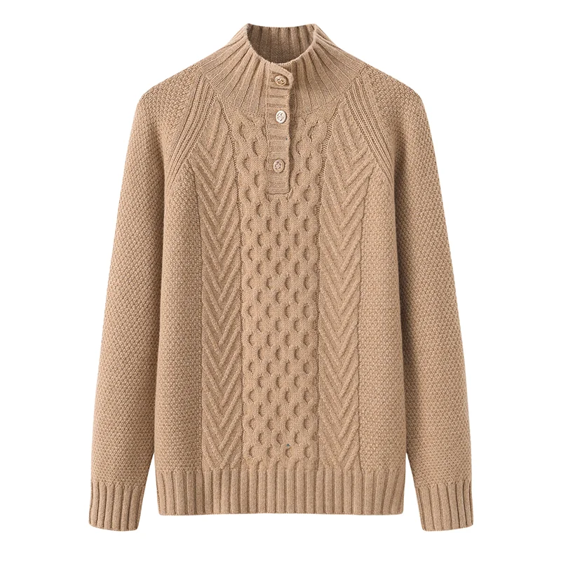 100% Cashmere, Cashmere zip-neck sweater — White Half-zip, 14–15.5µm, Cashmere Garment / Women — detail view 5
