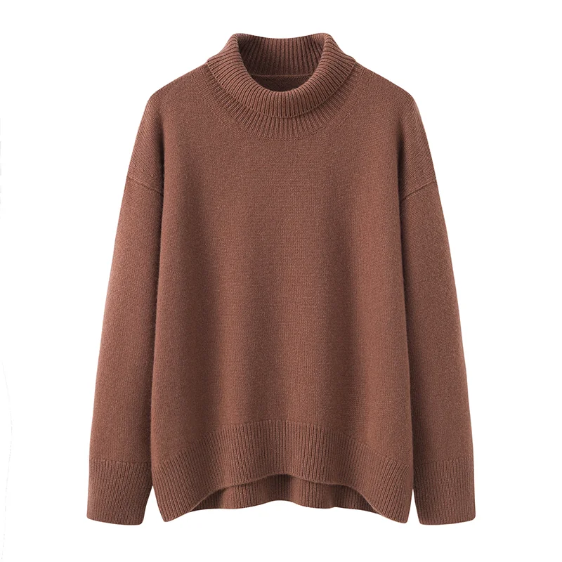 100% Cashmere, Cashmere crew-neck sweater — Orange, 14–15.5µm, Cashmere Garment / Women — detail view 3