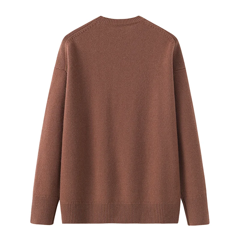 100% Cashmere, Cashmere crew-neck sweater — White, 14–15.5µm, Cashmere Garment / Women — detail view 2