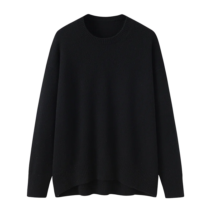 100% Cashmere, Cashmere crew-neck sweater — White, 14–15.5µm, Cashmere Garment / Women — detail view 5