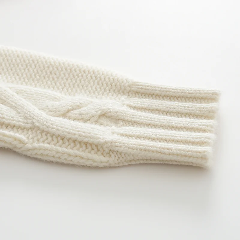 100% Cashmere, Cashmere crew-neck sweater — Orange Cable, 14–15.5µm, Cashmere Garment / Women — detail view 6