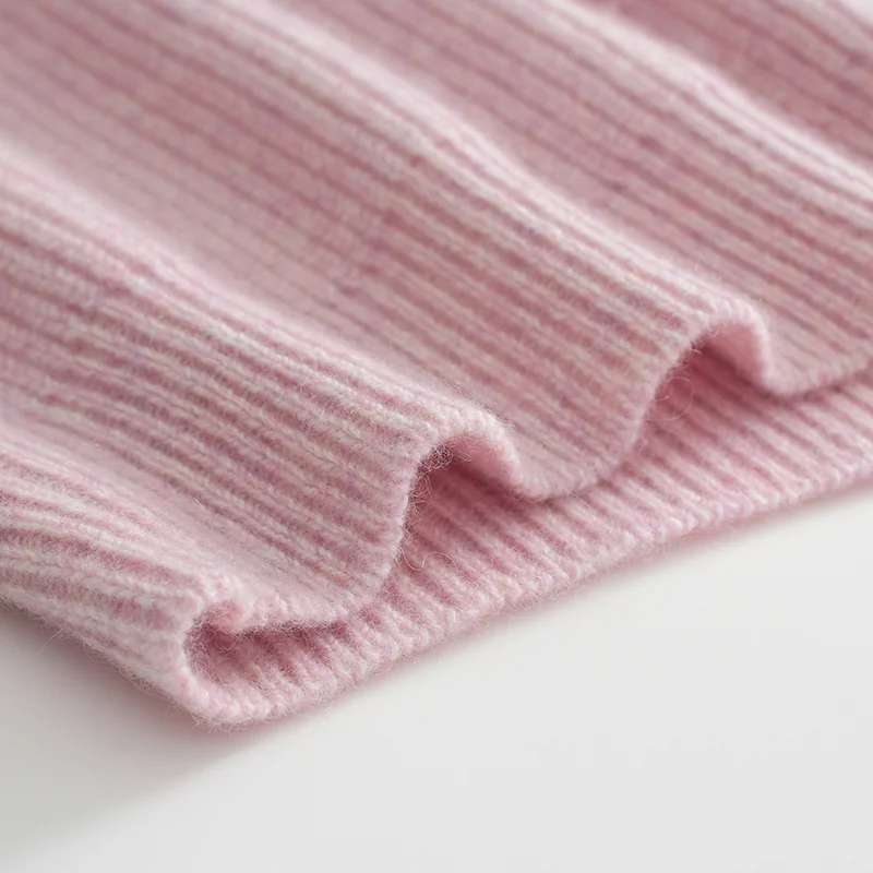 100% Cashmere, Cashmere V-neck sweater — Grey, 14–15.5µm, Cashmere Garment / Women — detail view 6