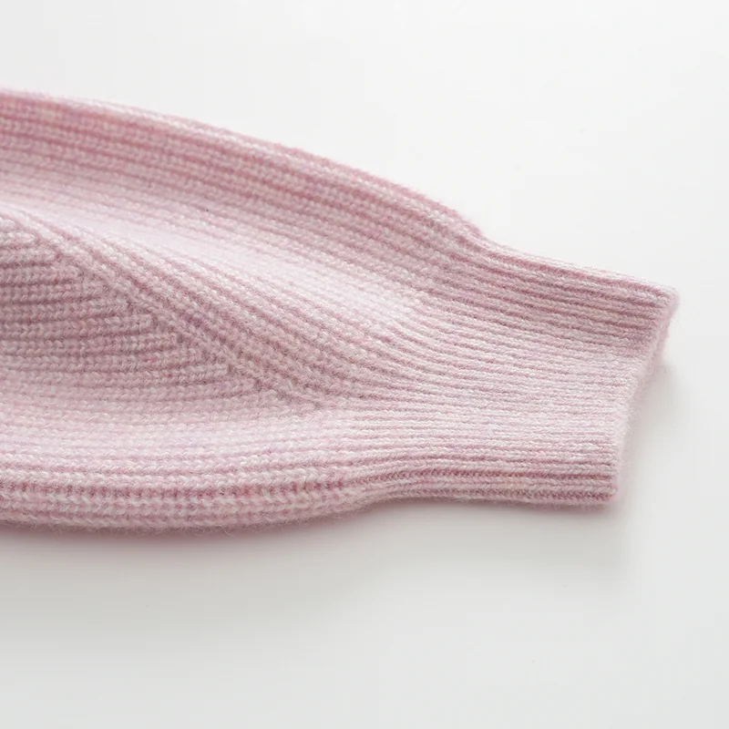 100% Cashmere, Cashmere V-neck sweater — Grey, 14–15.5µm, Cashmere Garment / Women — detail view 7