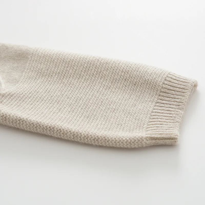 100% Cashmere, Cashmere crew-neck sweater — Pink Cable, 14–15.5µm, Cashmere Garment / Women — detail view 6