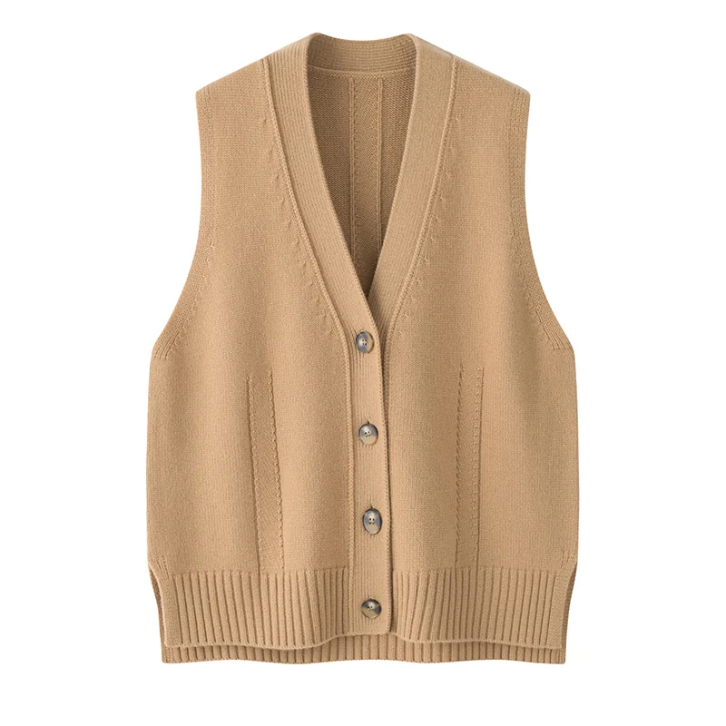 Cashmere button-front cardigan — Red