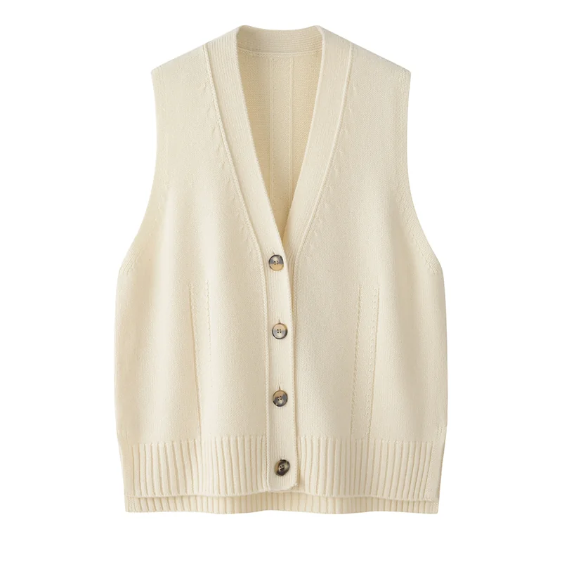 100% Cashmere, Cashmere button-front cardigan — Red, 14–15.5µm, Cashmere Garment / Women — detail view 4