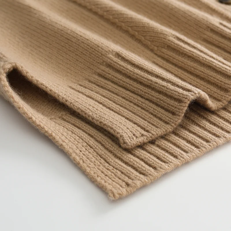 100% Cashmere, Cashmere button-front cardigan — Red, 14–15.5µm, Cashmere Garment / Women — detail view 6