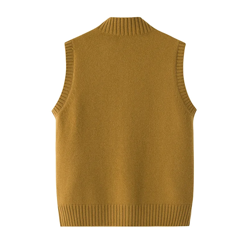 100% Cashmere, Cashmere sleeveless vest — Red, 14–15.5µm, Cashmere Garment / Women — detail view 2