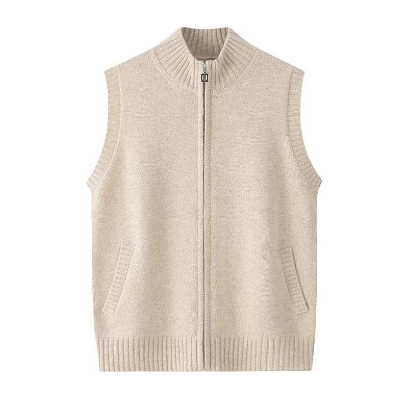 100% Cashmere, Cashmere sleeveless vest — Red, 14–15.5µm, Cashmere Garment / Women — detail view 4
