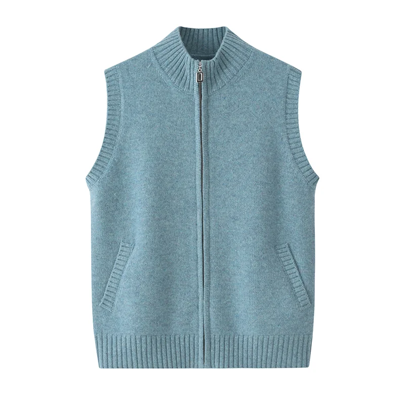 100% Cashmere, Cashmere sleeveless vest — Red, 14–15.5µm, Cashmere Garment / Women — detail view 5