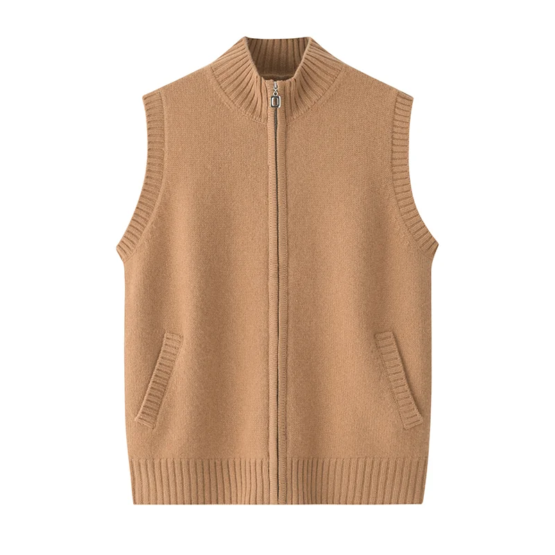 100% Cashmere, Cashmere sleeveless vest — Red, 14–15.5µm, Cashmere Garment / Women — detail view 7