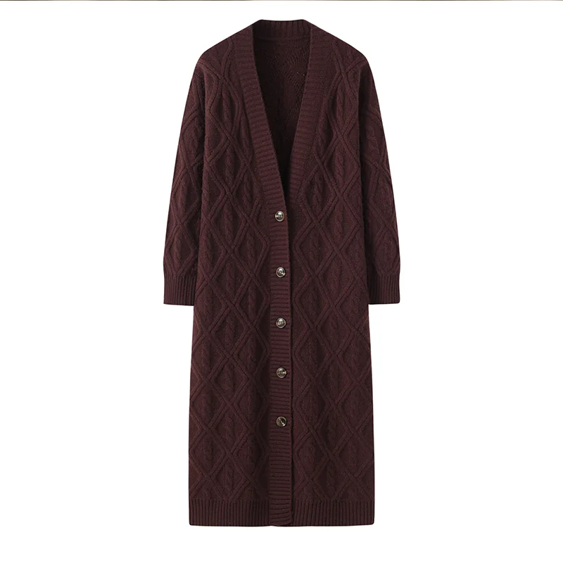 100% Cashmere, Cashmere button-front cardigan — Red, 14–15.5µm, Cashmere Garment / Women — detail view 3