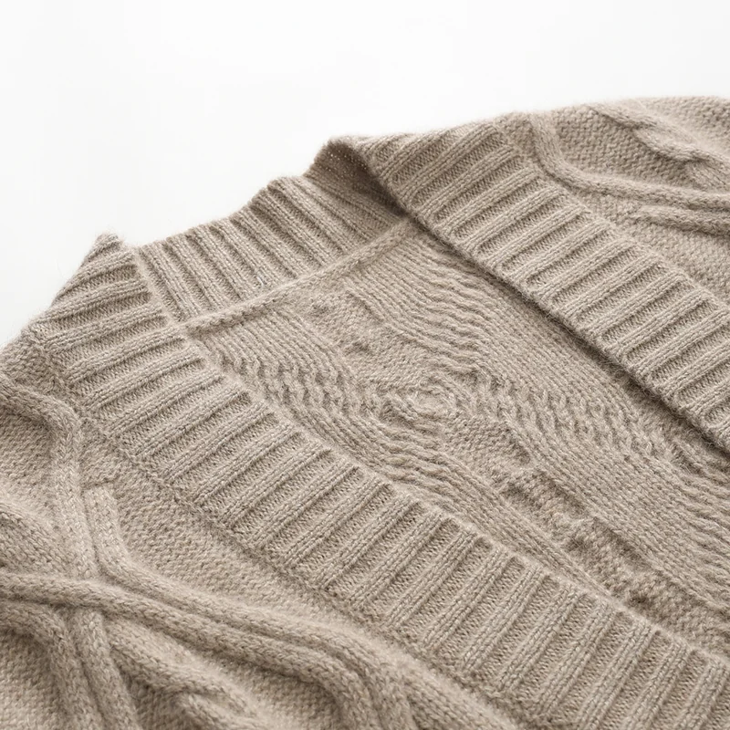 100% Cashmere, Cashmere button-front cardigan — Red, 14–15.5µm, Cashmere Garment / Women — detail view 7