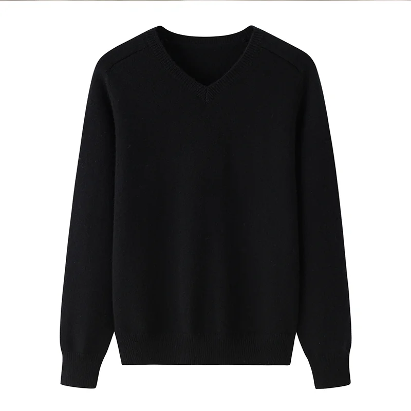 100% Cashmere, Cashmere V-neck sweater — Camel, 14–15.5µm, Cashmere Garment / Women — detail view 6