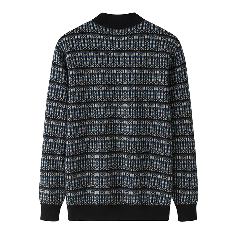100% Cashmere, Cashmere crew-neck sweater — Grey, 14–15.5µm, Cashmere Garment / Men — detail view 2